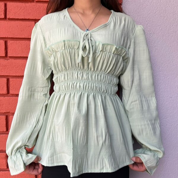 P304elasticatedlightgreentop