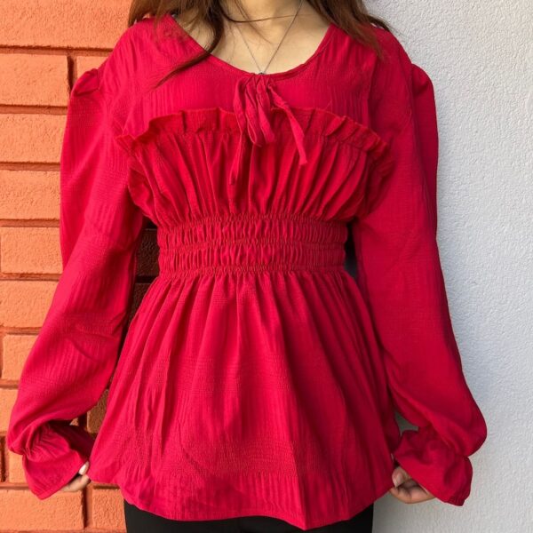 P304elasticatedredtop