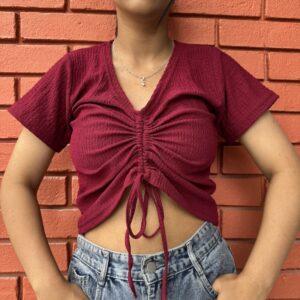 P7005RedLaceUpTop