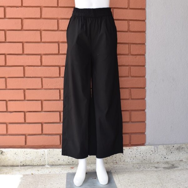 P2001BlackTwillFlarePlazo